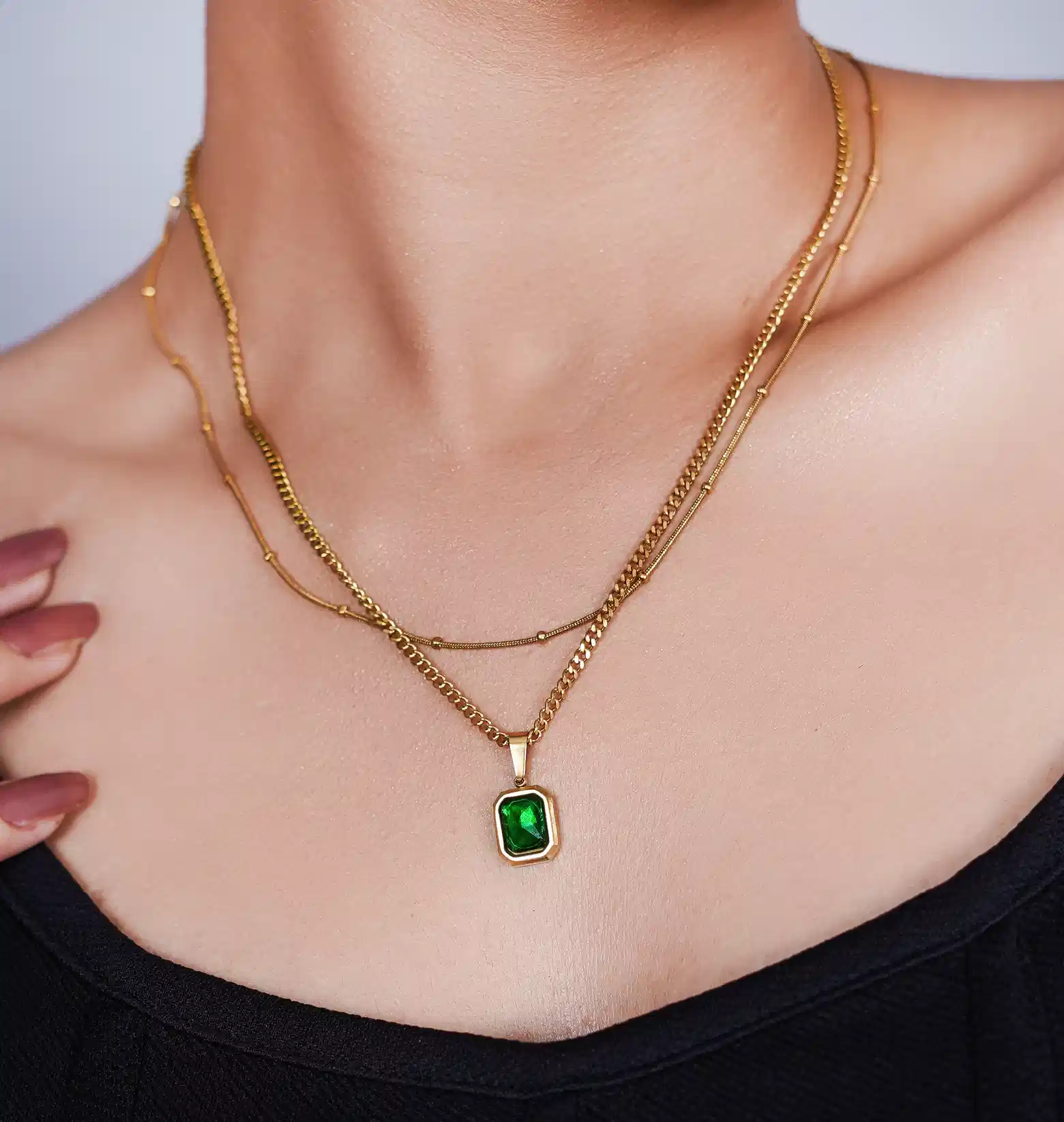 Emerald Luxe Layered Necklace